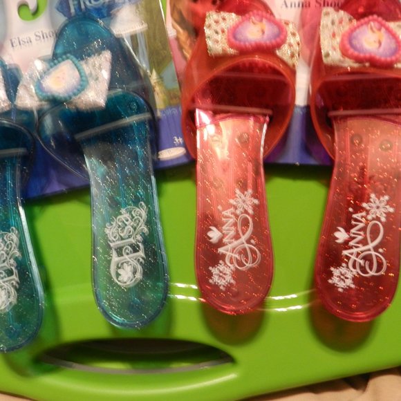 Disney Frozen Anna & Elsa Sparkle Shoes Toddlers Dressup Pretend roleplay NWT - Picture 3 of 15